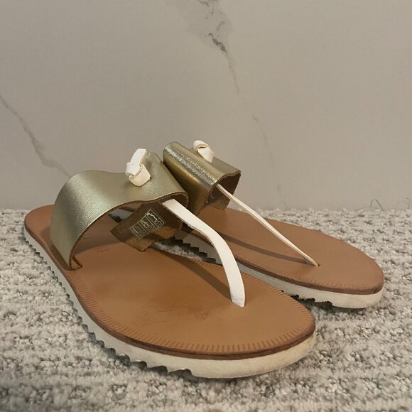 Joie A La Plage Malaga Size 38 Made in Italy knotted T like new gold - Picture 3 of 7